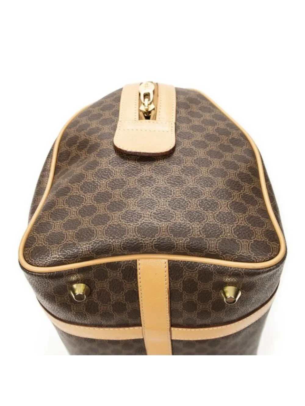 Celine Small Boston Brown Macadam Canvas Shoulder Bag - Picture 7 of 10